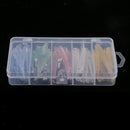 50pcs Soft Plastic Bass Fishing Lure Bait with Jig Head Worm Hooks Lure Box