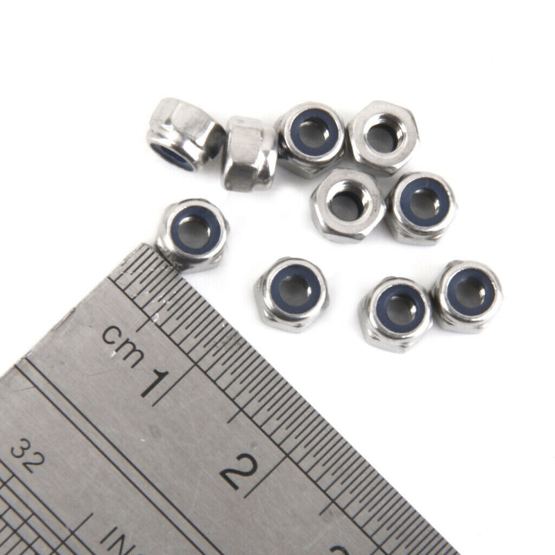 10Pcs M3 Stainless Steel Collar Insert Self-lock Nuts Bolts Screws