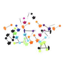 30 Multi Colors Acrylic Star Tongue Bar Ring Barbell Body Piercing