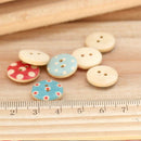 100pcs Mixed Bulk Round Mutil-Colors Dots Wood Buttons Lots Embellish 15MM A0X0