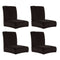 4 Pieces Velvet Short Dining Chair with Low Back Seat Cover Bar