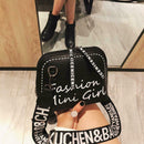 Fashion Women Wide Shoulder Strap Bag Leather Messenger Bag Purse (Black)