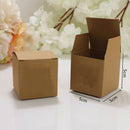 50 Pcs/Set Kraft Paper Square Candy Box with Ribbon DIY Wedding Gift Favor Boxes