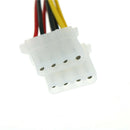2pcs 4 Pin Male to 2 port IDE Female Power Supply Splitter Adapter Cable 18cm JR