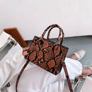 Women Handbag Animal Pattern PU Shoulder Portable Messenger Bag (Brown)