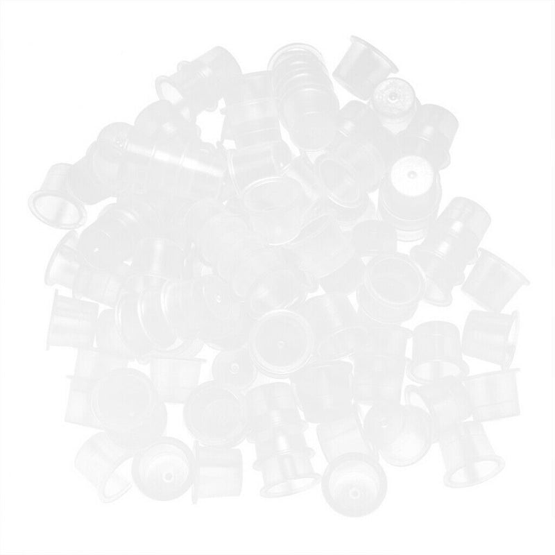 100pcs Disposable Plastic Tattoo Cup Pot Pigment Ink Holder Tattoo Tools S