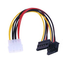 4Pin IDE to 2 Serial ATA SATA Y Splitter Hard Drive Power Adapter Cable