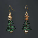 Women Girl Christmas Tree Star Spring Dangle Earrings Xmas Party Jewelry Deluxe