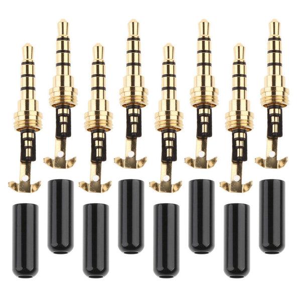 8 Piece 3.5mm 4 Pole Male Replacement Audio Jack for All Headphones Plug Repair