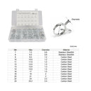 100PCS Purpose Fuel Line Hose Clamp Assortment Kit Stainless Steel Spring Clips