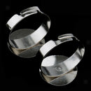 50pcs Blank Adjustable Ring Base for DIY Cabochon Ring Jewelry Craft 1.5cm
