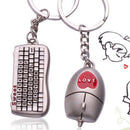 1Pair Couples Keyring Set Mouse &keyboard Key Ring Keychain Keyfob Lover G 3C