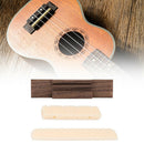 Saddle Slotted Ivory Nut Rosewood Universal Ukulele Bridge Set Easy Install Home