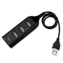 USB Hub 5Mbps High Speed Multi USB 2.0 Adapter 4 Port Splitter (Black)