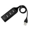 USB Hub 5Mbps High Speed Multi USB 2.0 Adapter 4 Port Splitter (Black)