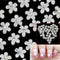 40 Pcs Women's Crystal Rhinestone Decor Flower Design Nail Art Tips DIY Manicure