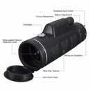 Zoom HD Lens Optical Monocular Telescope Prism Tripod Clip For Smartphone 40X60