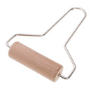 1 Pack Stainless Steel Handle Wooden Roller Clay Tool Non-Stick Baking Roller