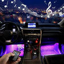 Car LED Strip Light, RGB 4pcs 48LED Multicolor Music Car Interior Lights Un