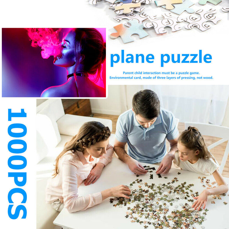 1000pcs DIY Red Smog Beauty Puzzle Educational Learning Jigsaw Room Decor