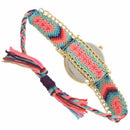 Women Girl Hand Braided Bracelet Butterfly Quartz Watch (Color 1)