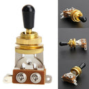 Electric Guitar Brass 3 Way Toggle Switch w/ 3 Pcs 3 Way Toggle Tip Knobs