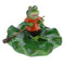 2x Artificial Lotus Leaf Frog Water Floating Ornament Pond Decoration Family &