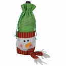 3pcs Christmas Wine Bottle Bag Gift Wrap Drawstring Pouch Santa Deer Snowma