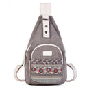 Canvas Chest Bag Unisex Casual Bag Personality Ethnic Style Retro Shoulder
