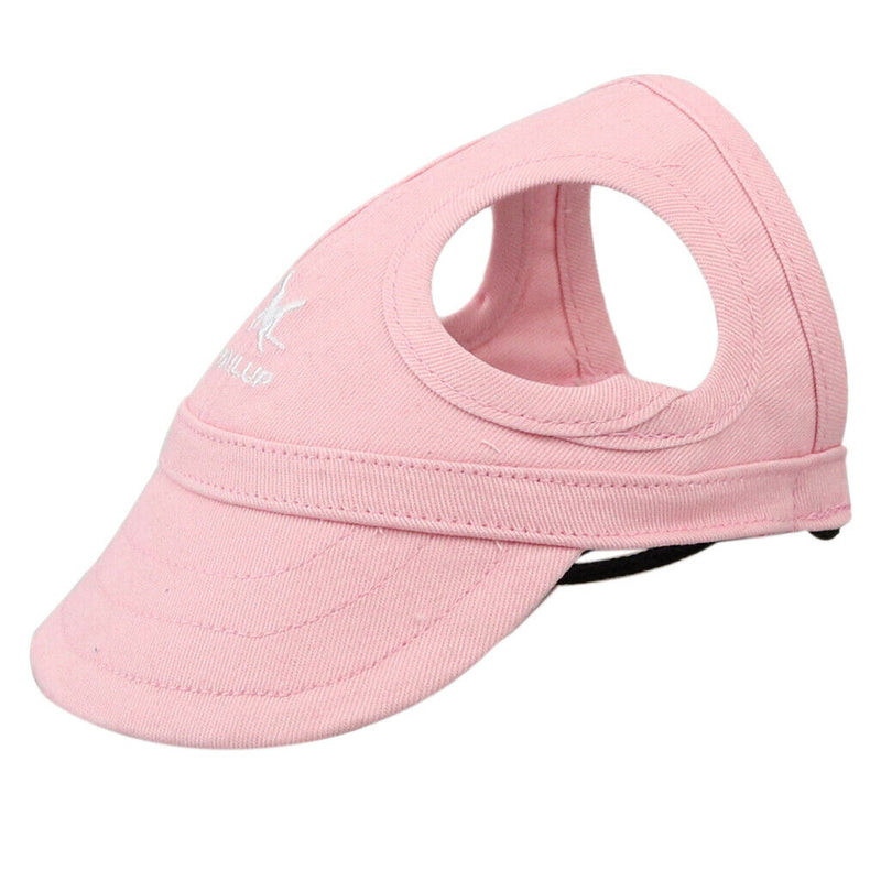 Baseball Hat Sun-shading Bucket Cap with Ear Holes For Dogs Pet Cats Pink L