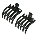 2 Pcs Black Plastic Hair Pin Crimp Hair Claw Clips For Women Girls G9V7