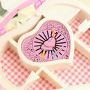 Heart Shape Dancing Ballerina Music Box Plastic Jewellery Box Carousel Hand