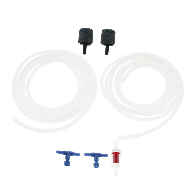 2x Aquarium Air Pump Accessory Kit (Airline, Sand Head,Regulator and Check Non