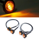 Amber 10Pcs Mini 12 / 24V 1'' Round LED Button Side Marker Lights Car Trai ME