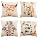 Set of 4 Bohemian Style Decorative Throw Pillow Covers 18 x 18 Inch for Sof