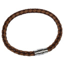 Chic Bangle Bracelet Braided Leather Brown Color 7mm H6C6