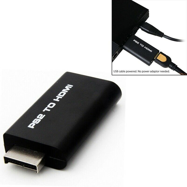 PS2 to HDMI Video Converter AV Adapter w/ 3.5mm Audio Output for HDTV Monit F9J6