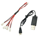 Multi Output Cable&2.0 Connector USB Charging Line for RC Wltoys V911 V922 H36
