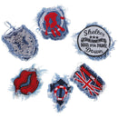 6 x Embroidery Denim Fabric Sew on Patches Jeans Cap Hat Dress DIY Appliques
