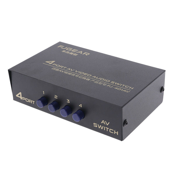4 Port AV Audio Video RCA 4 Input 1 Output Switch Switcher Selector Splitter Box
