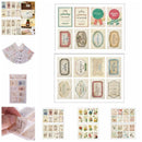 4Pcs Scrapbook Note Paper Retro Tower Flower Stamps Stickers Decor Stickers LJAU