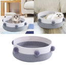 Round Shape Cotton Chew Resistant Cat Basket Bed Cozy Comfortable Warm for