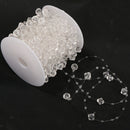 90ft Clear Crystal Bead Roll String Garland for Festival Wedding Party Decor