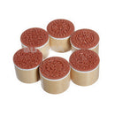 6X Pop Assorted Wooden Rubber Stamp Round Shape Handwriting Floral Flower CraftZ