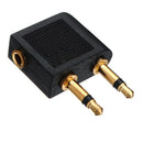 2 pcs Airline Airplane Earphone Headphone Headset Jack Audio Adapter 3.5mm