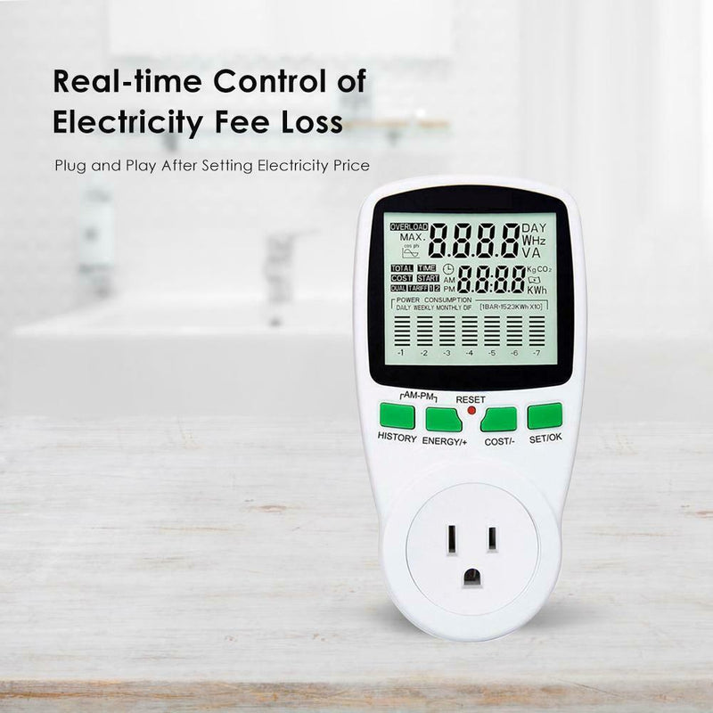 AC Power Meter 110V Digital Wattmeter European Union Energy Meter Watt (US) A