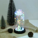 LED Foil Rose Glass Dome Fairy String Night Light for Valentine (Proposal) A