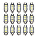 15PCS White 36MM 3 LED 5050 SMD Festoon Dome Car Light Interior Lamp Bu MHH ASB
