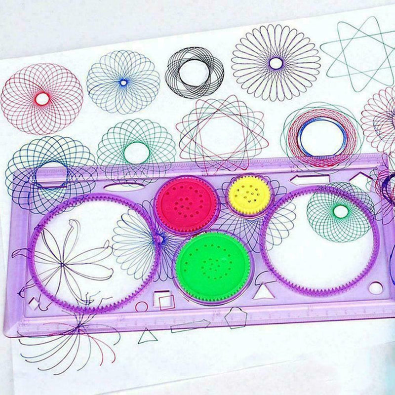 1pcs Multifunctional Children Variety Spirograph Drawing V Plastic Color Ru M1P8
