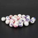 30PCs Mixed Flower Pattern Round Ceramic Beads 12mm(4/8 inch)Dia. Q8Q5